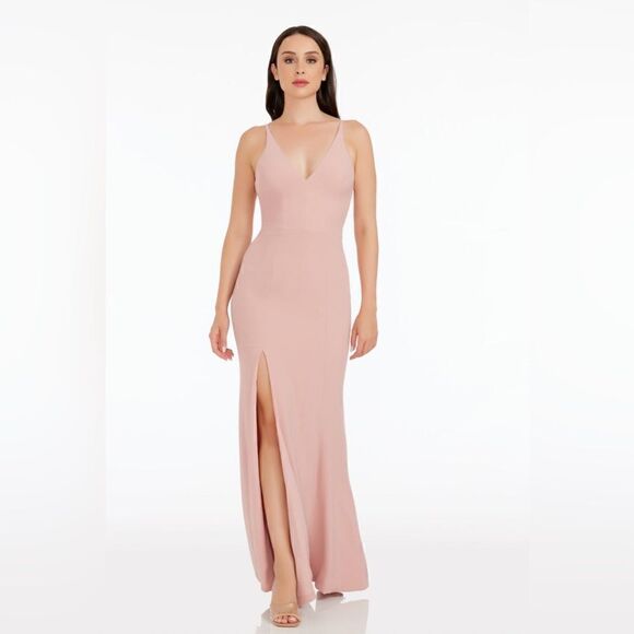 NEW Dress the Population Iris Gown blush  Party Maxi Dress Women's L ($198) - Picture 1 of 14